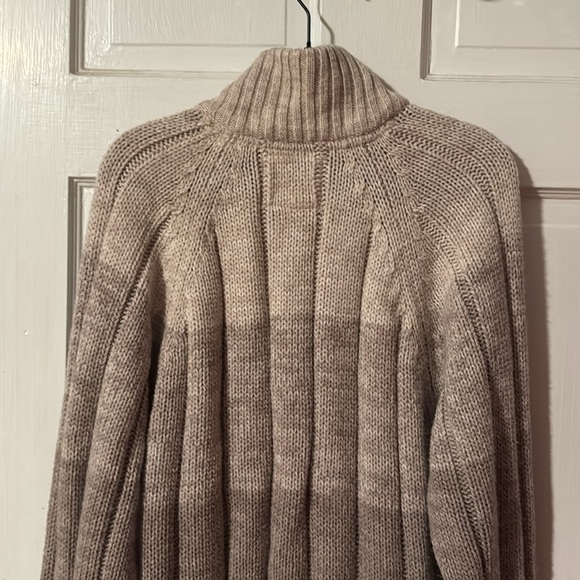 Weatherproof Vintage Men's Large Cable Knit Beige 1/4 Button Pullover Sweater - Picture 8 of 11